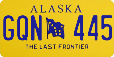 AK license plate GQN445