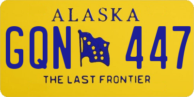 AK license plate GQN447