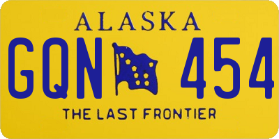 AK license plate GQN454