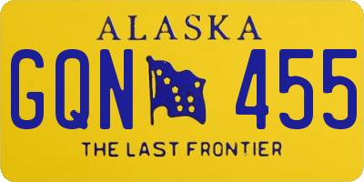 AK license plate GQN455