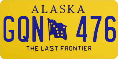AK license plate GQN476