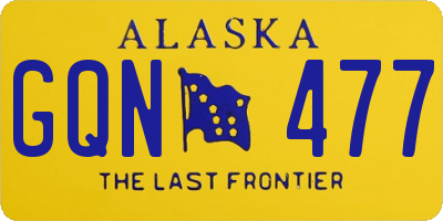 AK license plate GQN477