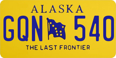 AK license plate GQN540