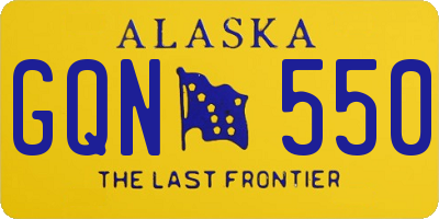 AK license plate GQN550