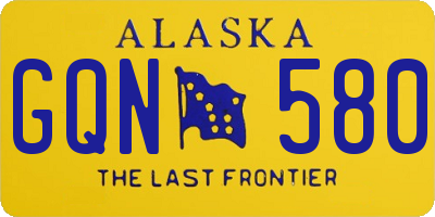 AK license plate GQN580