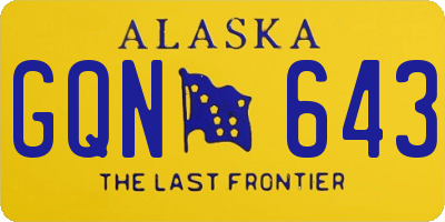 AK license plate GQN643