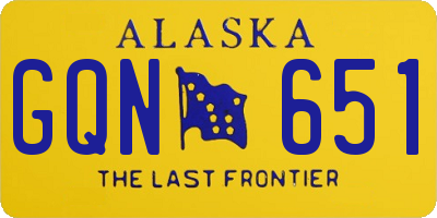 AK license plate GQN651