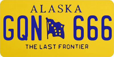 AK license plate GQN666