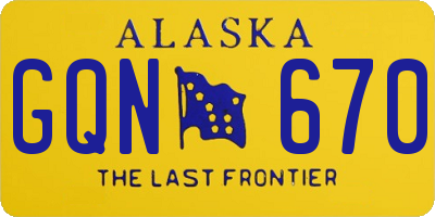 AK license plate GQN670