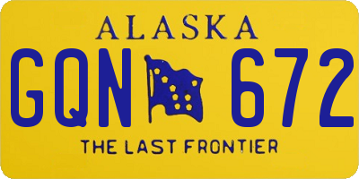 AK license plate GQN672