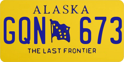 AK license plate GQN673