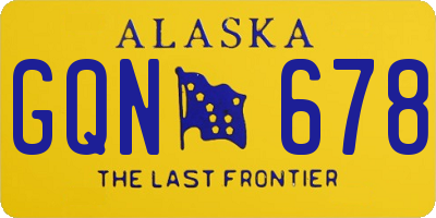 AK license plate GQN678
