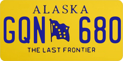 AK license plate GQN680