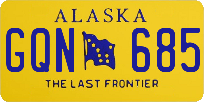 AK license plate GQN685