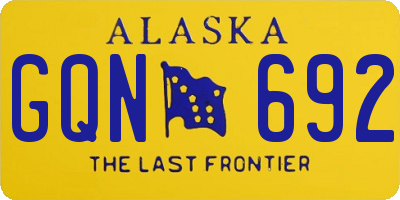 AK license plate GQN692