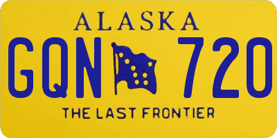 AK license plate GQN720