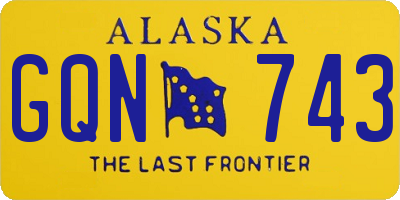 AK license plate GQN743