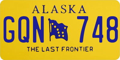 AK license plate GQN748