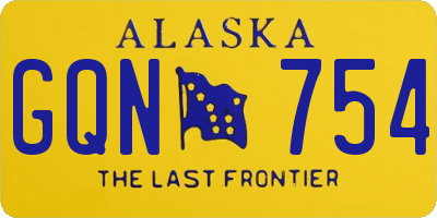 AK license plate GQN754