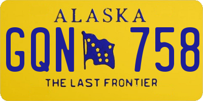 AK license plate GQN758