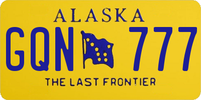 AK license plate GQN777