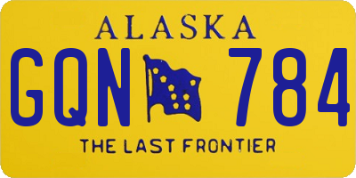AK license plate GQN784