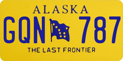 AK license plate GQN787