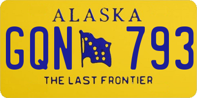 AK license plate GQN793