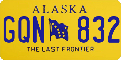AK license plate GQN832
