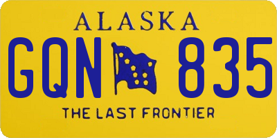 AK license plate GQN835