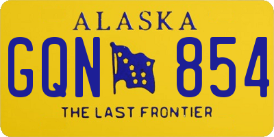 AK license plate GQN854