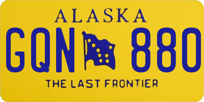 AK license plate GQN880