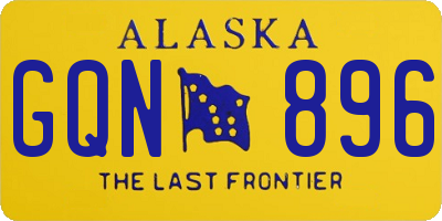 AK license plate GQN896
