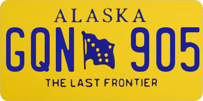 AK license plate GQN905