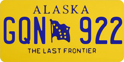 AK license plate GQN922