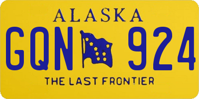 AK license plate GQN924