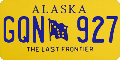 AK license plate GQN927
