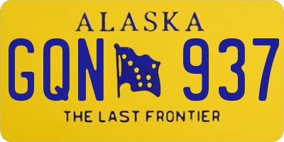 AK license plate GQN937