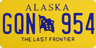 AK license plate GQN954