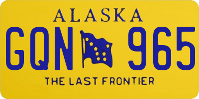 AK license plate GQN965
