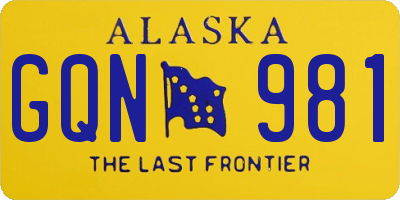 AK license plate GQN981