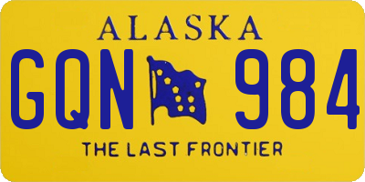AK license plate GQN984