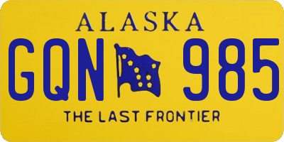 AK license plate GQN985