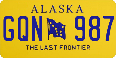 AK license plate GQN987