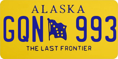 AK license plate GQN993