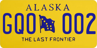 AK license plate GQO002