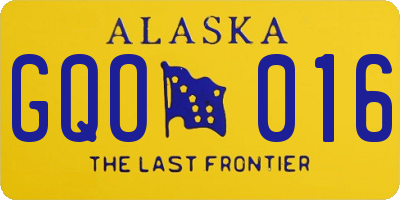 AK license plate GQO016