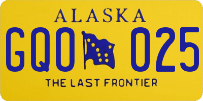 AK license plate GQO025