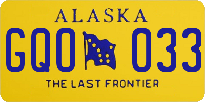 AK license plate GQO033