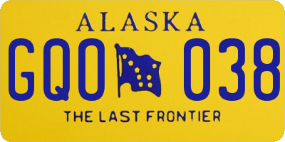 AK license plate GQO038